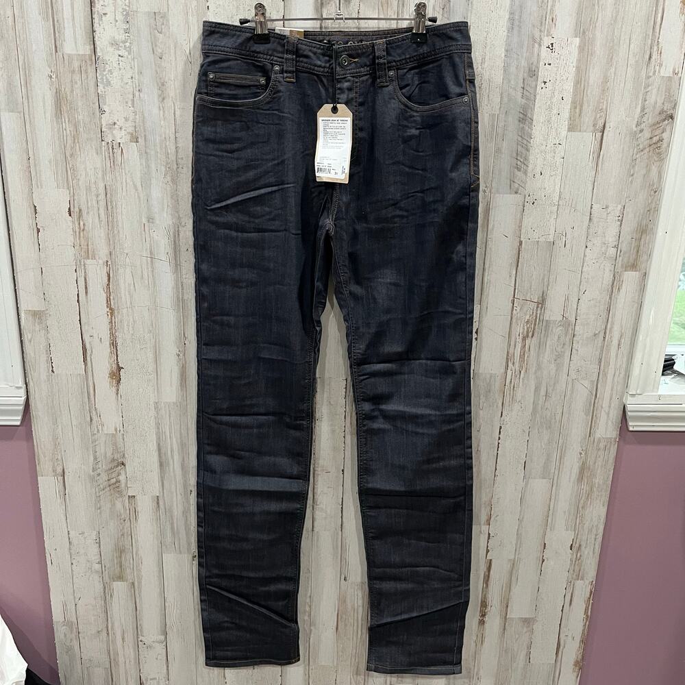 New! Prana Bridger Slim Denim Jeans Organic Cotton Blend Mens Size 31X36 (35")